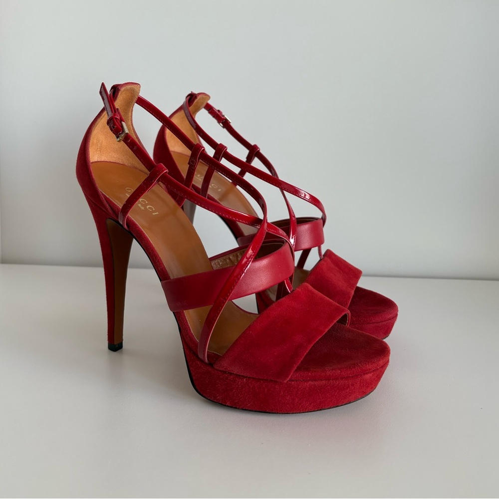 Gucci Strappy Red High Heels